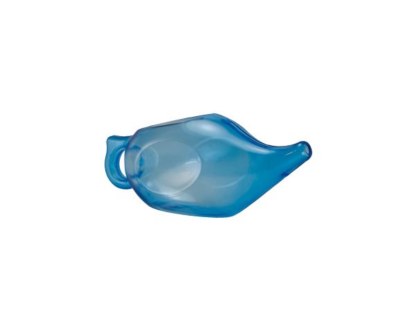 plastová konvička pro proplach nosu modré barvy